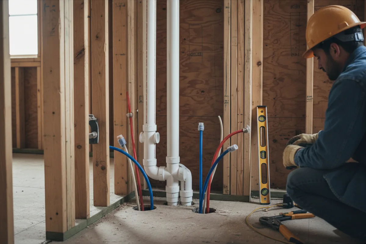 Drain and supply rough-in during Toilet Repair and Installation in Watertown